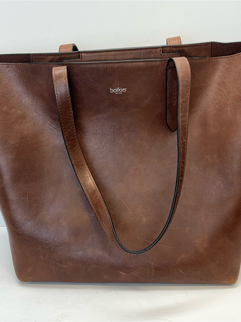 Botkier Womens New York Highline Brown Leather Tote Handbag Large Boho Travel